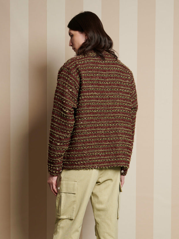 Petey Tweed Cardigan Wood Brown / Z