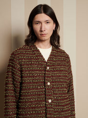 Petey Tweed Cardigan Wood Brown / Z