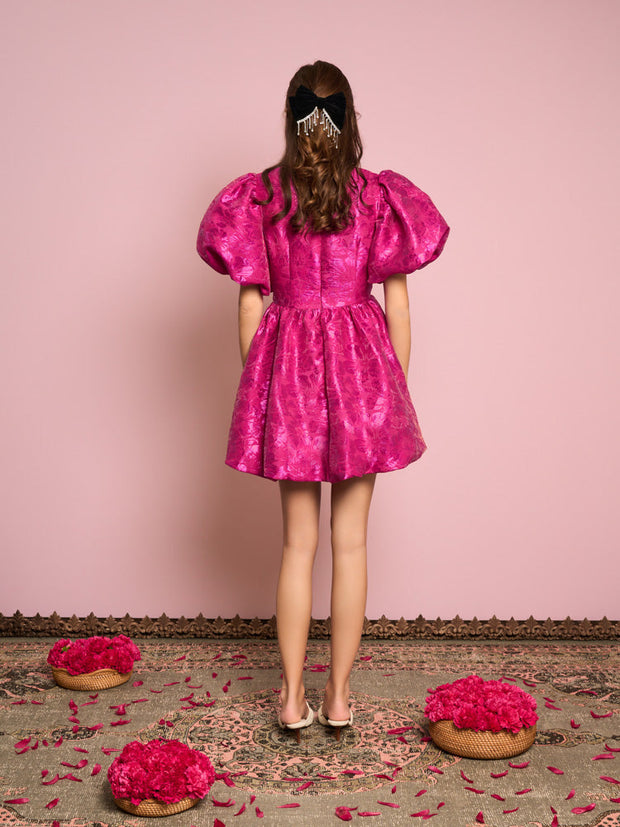 Hibiscus Jacquard Mini Dress