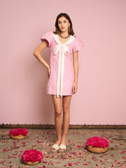 Pink Terracotta Jacquard Dress