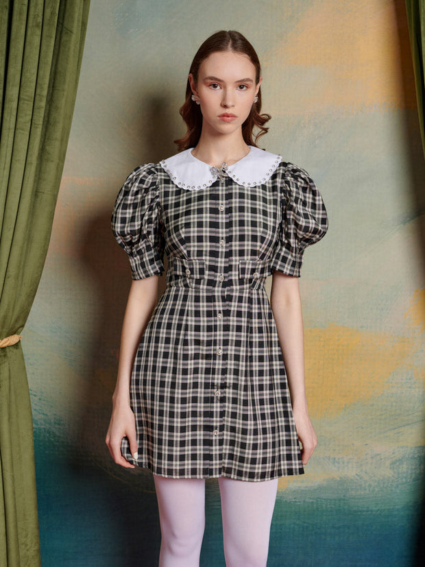 Quill Check Mini Dress