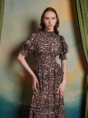 Lise Leopard Midi Dress