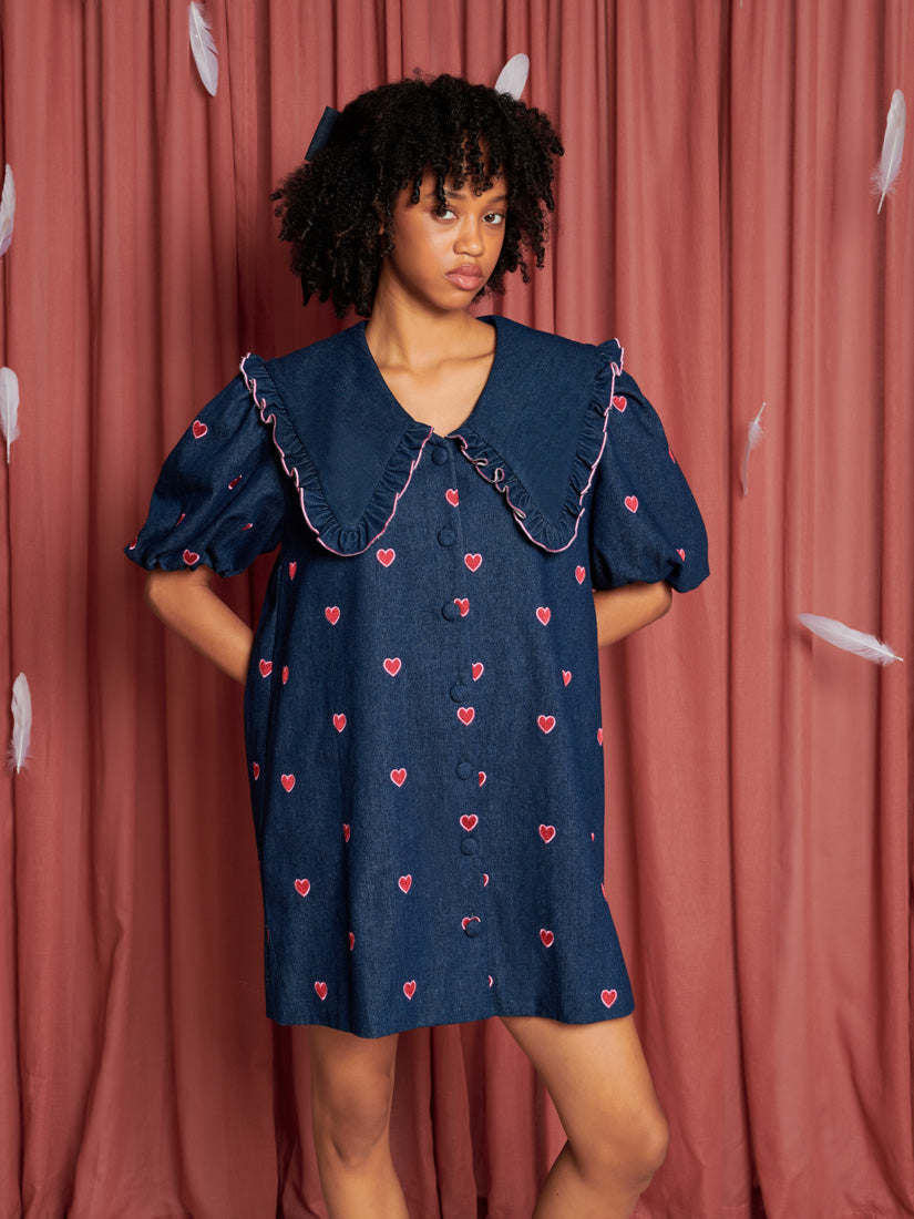 人気【Sister Jane】Perfect Match デニム フリル ハート トート Perfect Match Denim ワンピース – Sister Jane (Japan)