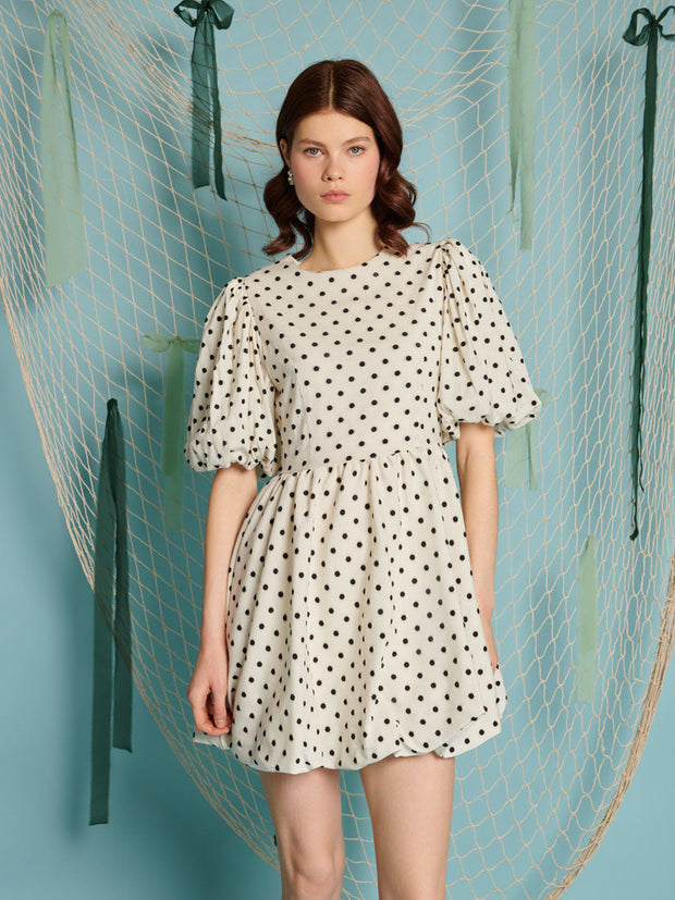 Hali Polka Dot Mini Dress Polka Dots Ivory / Z