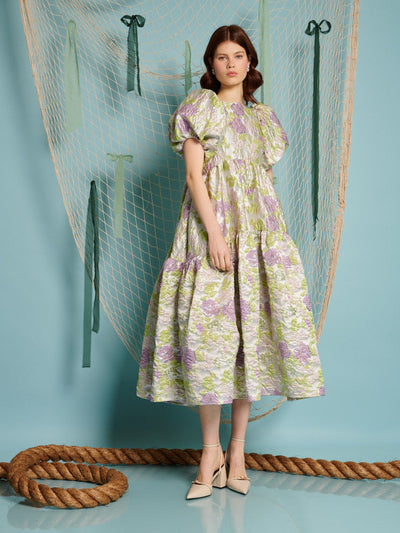 Anamaria Jacquard Dress Lime & Lilac / Z