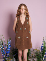 Budding Jewel Mini Dress Chocolate Brown / Z