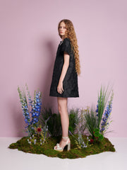 Bluebell Jacquard Mini Dress Coal Black / Z