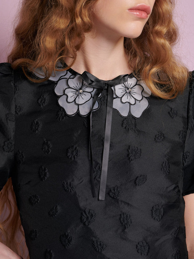 Bluebell Jacquard Mini Dress Coal Black / Z