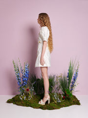 Anemone Jacquard Mini Dress Pearl Ivory / Z