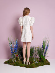 Anemone Jacquard Mini Dress Pearl Ivory / Z