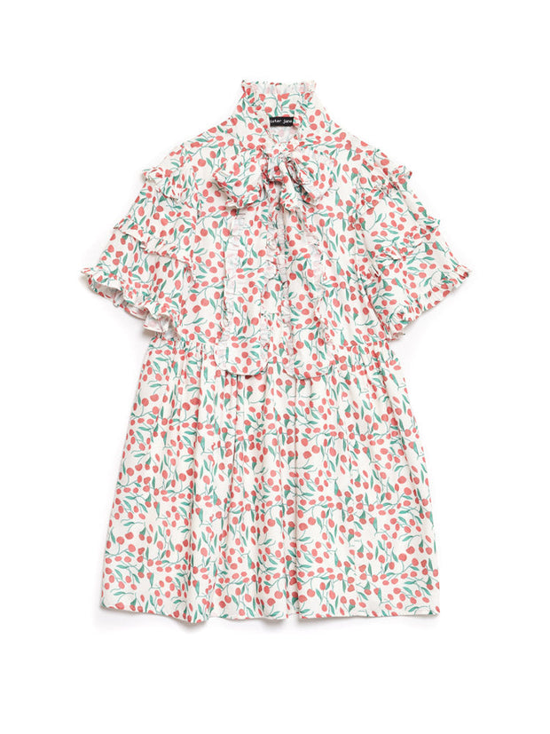 Cerise Mini Print Dress