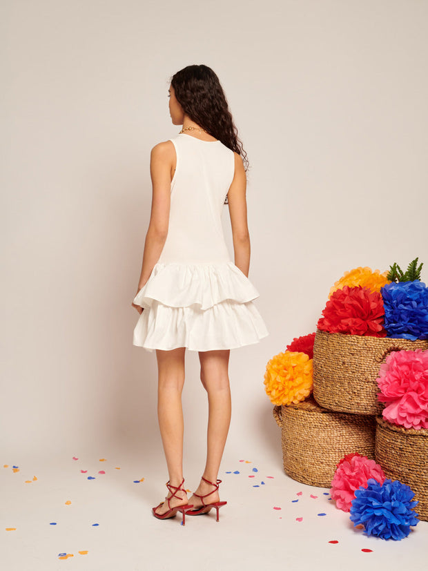 Una Baile Rib Mini Dress Pearl Ivory / Z