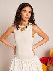 Una Baile Rib Mini Dress Pearl Ivory / Z