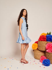 Feria Ruffle Mini Dress Baby Blue / Z