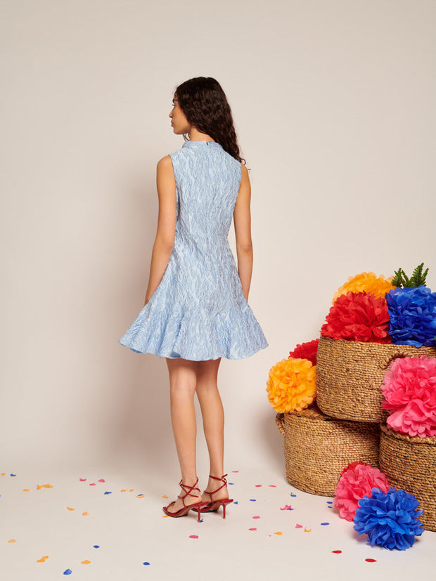 Feria Ruffle Mini Dress Baby Blue / Z