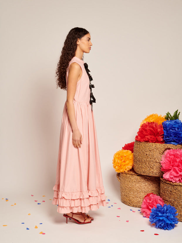 Magnolia Bow Maxi Dress Baby Pink / Z