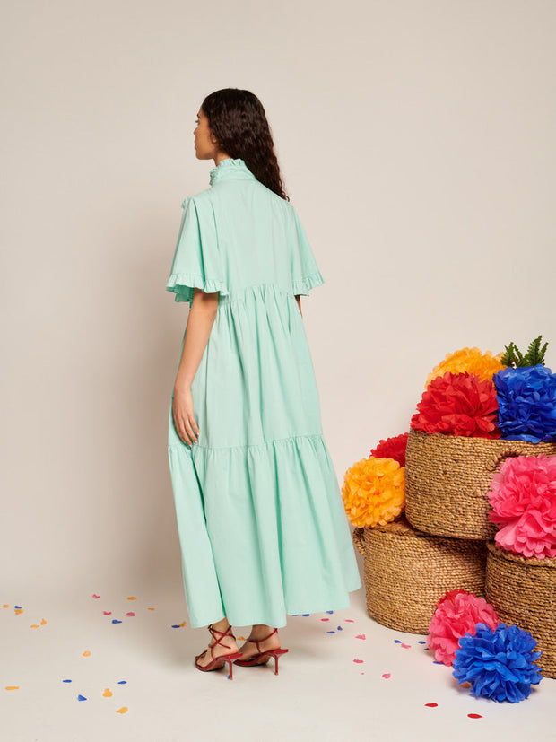 Adriana Bow Midi Dress Turquoise Blue / Z