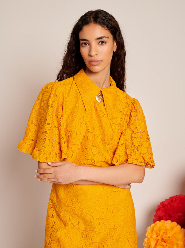Fuego Lace Mini Dress Celosia Orange / Z