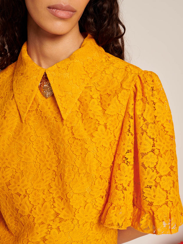 Fuego Lace Mini Dress Celosia Orange / Z