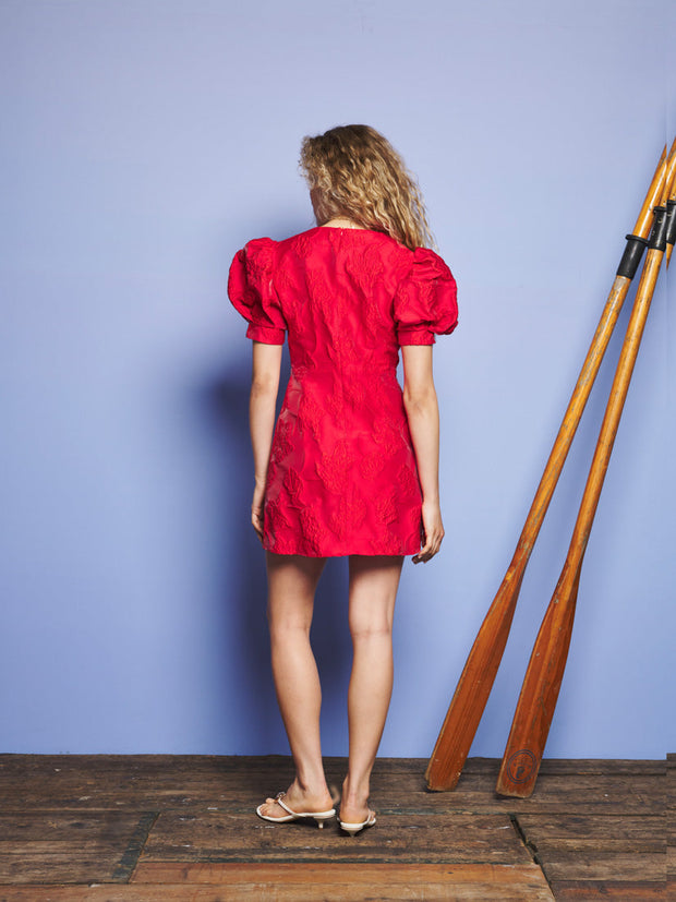 Tansy Jacquard Mini Dress Vermillon Red / Z