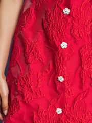 Tansy Jacquard Mini Dress Vermillon Red / Z