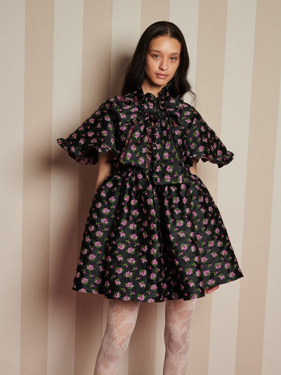 Canopy Jacquard Mini Dress Coal Black / Z