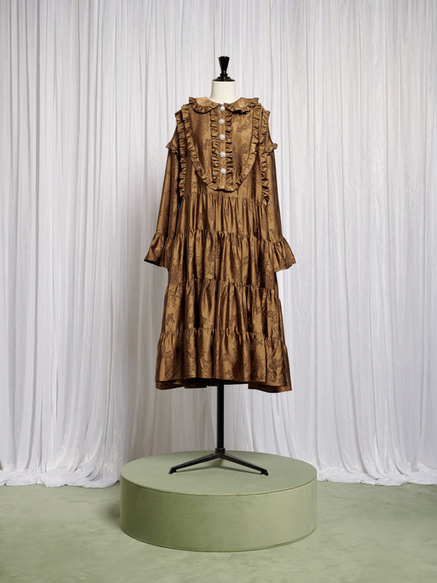 Helen Bib Jacquard Midi Dress