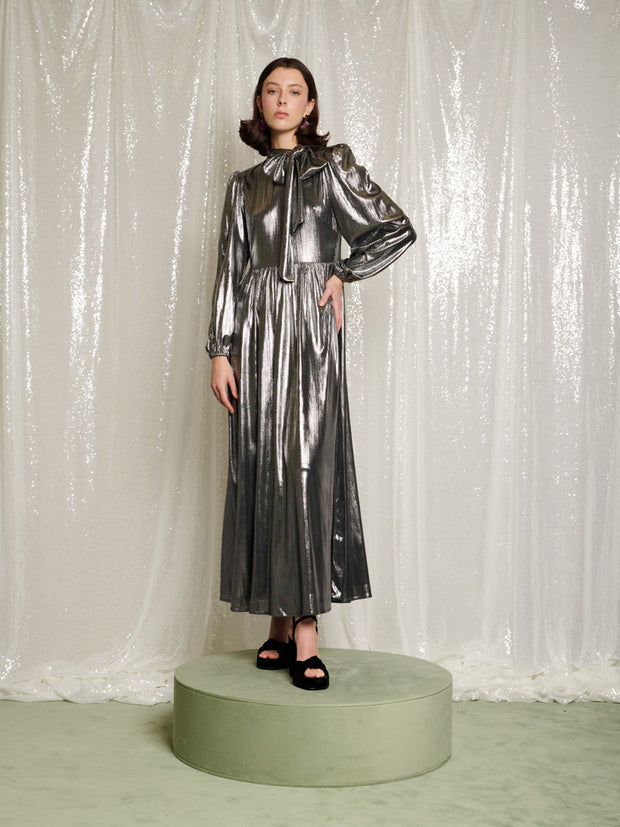 Disco Darling Lame Maxi Dress