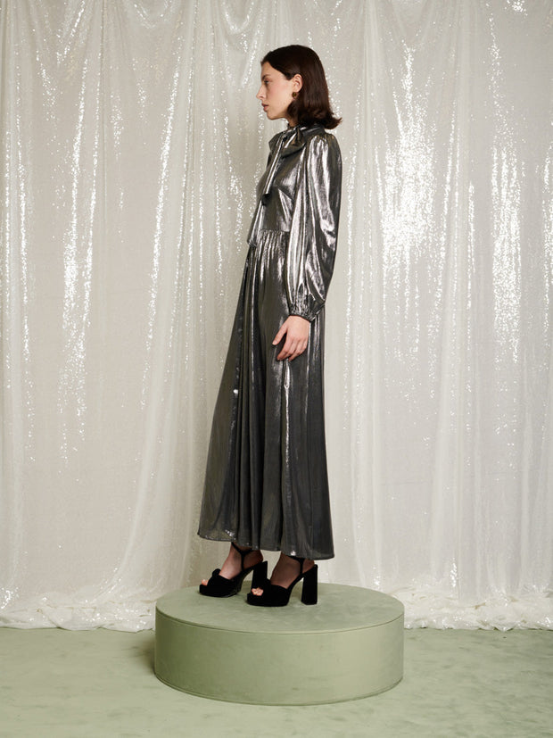 Disco Darling Lame Maxi Dress