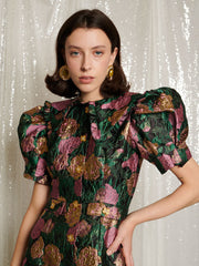 Enchanted Jacquard Midi Dress