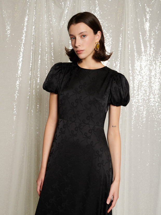 Gilded Ruffle Midi Dress