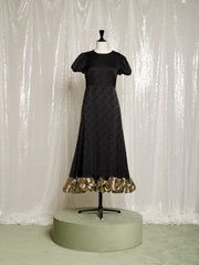 Gilded Ruffle Midi Dress