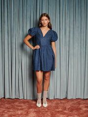 Daze Embellished Denim Mini Dress