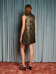 Memoria Jacquard Mini Dress Old Gold / Z