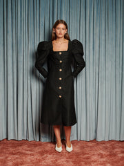 Cinematic Jacquard Midi Dress