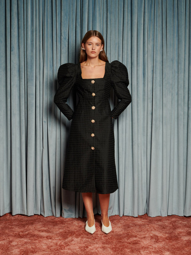 Cinematic Jacquard Midi Dress