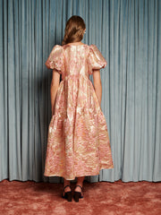 Harmonia Jacquard Midi Dress Peach Pink / Z