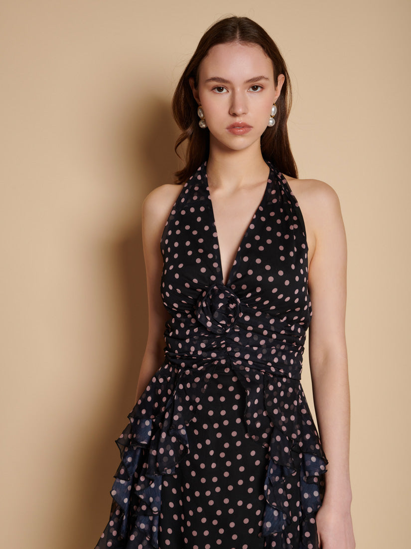 Painterly Polka Chiffon Midi Dress – Sister Jane (EU)