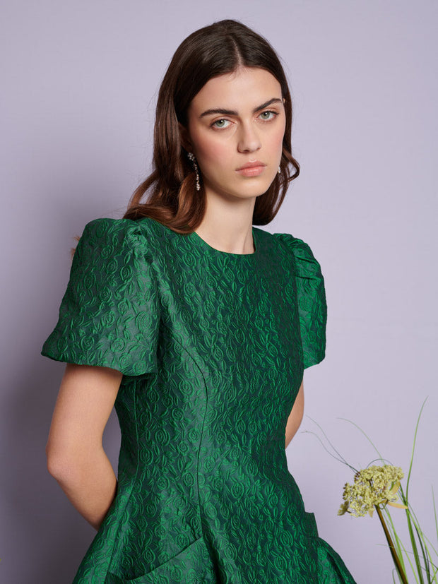 Trillium Jacquard Mini Dress Spruce Green / Z