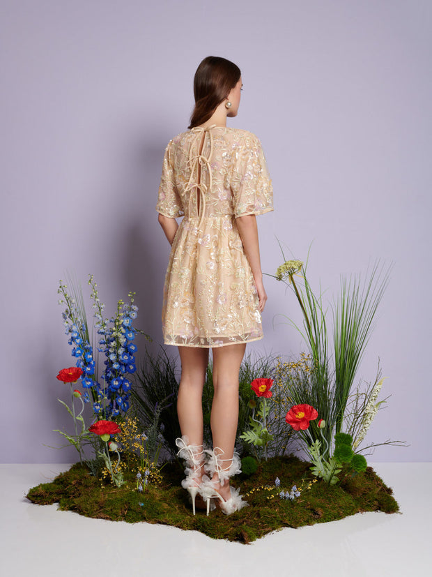 Sunrise Sequin Mini Dress Pink Nude / Z