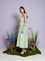 Grassland Cross Straps Midi Dress Pistachio Green / Z