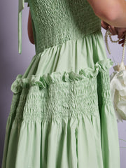 Grassland Cross Straps Midi Dress Pistachio Green / Z