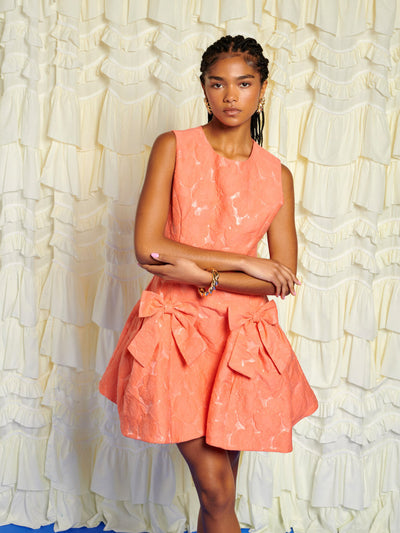 Tangerine Jacquard Mini Dress Bright Orange / Z