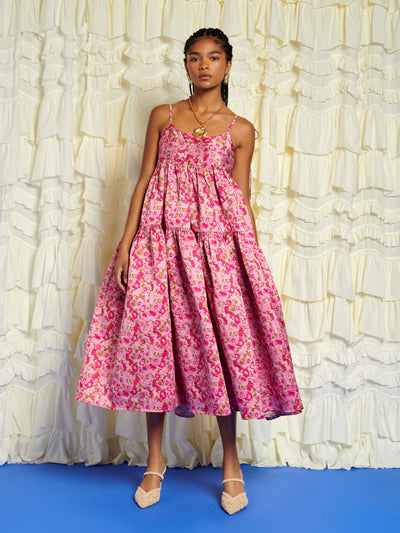 Primavera Jacquard Midi Dress Raspberry Pink / Z
