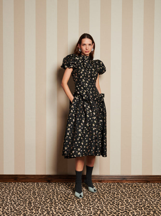<b>DREAM</b> Tea Rose Jacquard Midi Dress