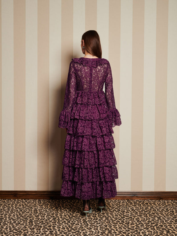 Quill Lace Maxi Dress Prune Purple / Z