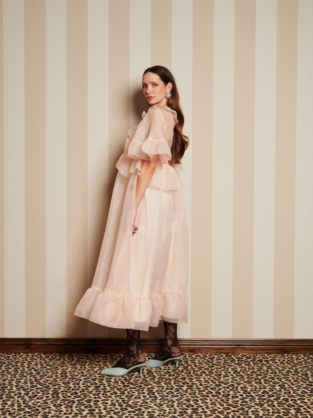 Harmony Organza Maxi Dress Pale Nude / Z
