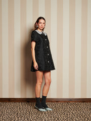 Chandelier Jacquard Mini Dress Coal Black / Z