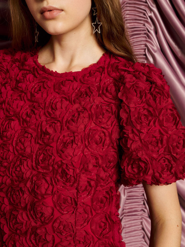 <b>DREAM</b> Cabaret Floral Midi Dress Carmin Red / Z