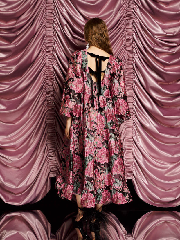 <b>DREAM</b> Gilda Jacquard Maxi  Dress Flamingo Pink / Z
